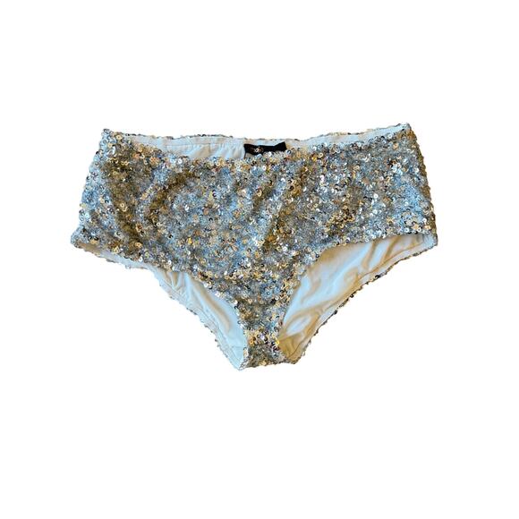 Maje Silver Tutterfly Sequin Culotte Hipster Shorts - Picture 9 of 13